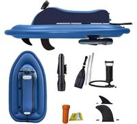 YEHOZZ Moto d'Acqua a Doppia Pinna, Moto d'Acqua Elettrico Blu, velocità Massima 7 Km/H |Motoscafo Gonfiabile con Design a Doppia Pinna per Piscina/Lago/Oceano Motorboat+700Wpro16AThruster