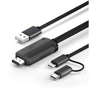 YEHUA Cavo da USB C a HDMI, 2-in-1 Micro USB/MHL a Adattatore HDMI 1080P per Tutti i Telefoni/Tablet Android/USB C iPad a TV/Proiettore