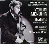 Yehudi Menuhin - Brahms Violin Concerto in D, Op. 77 & Bach Solo Partita no. 3 in E - RECORDED FOR BBC HOME SERVICE 5/ APRIL/ 1943 BBC Symphony Orchestra / Sir Adrian Boult / BBC