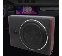YEITBY Subwoofer per auto da 8 pollici, ultra sottile, audio per auto, audio compatto, ultra sottile, installato sotto il sedile o nel bagagliaio, guscio in alluminio, nero