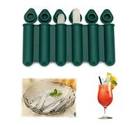 YEJAHY Mini stampi in silicone per cubetti di ghiaccio, stampi con coperchio, stretti e lunghi, facili da spingere e scoppiare, rende 6 ghiaccioli per bottiglie d'acqua (verde scuro)