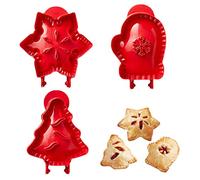YEJAHY Set di 3 mini stampi per torta a mano di Natale, stampi per torte tascabili, stampi per torte fatti a mano per feste di Natale e pasticceria