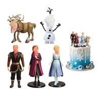 YEJAHY Set di 5 statuette decorative per torte da principessa, per bambini, riutilizzabili, in PVC, 5-8 cm, ideale come decorazione di compleanno, cupcake e decorazione da tavolo