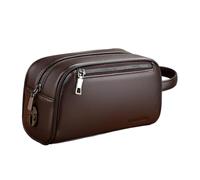YEJBBUC Borsa da uomo porta carte di telefono grande capacità con cinturino da polso pochette nero, Marrone con serratura, Small