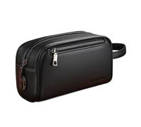 YEJBBUC Borsa da uomo porta carte di telefono grande capacità con cinturino da polso pochette nero, Nero con serratura, Small