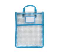 YEJBBUC Borsa per libri con maniglia per il trasporto, borsa a rete per organizzare il libro, blu