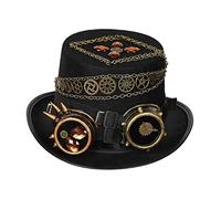 YEJBBUC Copricapo gotico Steampunk, cappello a cilindro, per cosplay, Halloween, articolo novità 60-61 cm