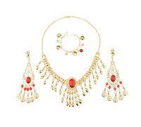 YEJBBUC india danza del ventre gioielli diamante collana orecchini naso catena D blu, Reference Description, Poliestere
