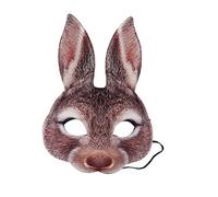 YEJBBUC Maschera di coniglio pasquale Cosplay novità costume puntelli copricapo per la decorazione grigio