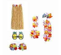 YEJBBUC Set costume hawaiano con gonna e costume Luau National Dress Cosplay 80 cm marrone