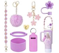 YEJIKJ Stanley Cup Accessori per Tazze Viola, Tazza Termica per Stanley, Copertura per Cannuccia per Stanley Tazze, Accessori Stanley Cup per Bicchieri da 1,2 l e 850 ml (Tazza non incluse)