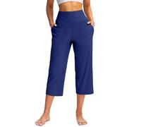 Yekdmxop Leggins Sportivi Donna 3/4 Push Up Vita Alta Larghi Leggings Capri Palestra Yoga Pantaloni Anticellulite Dimagranti Controllo della Pancia Senza Cuciture Pantaloncini Elasticizzati Pilates