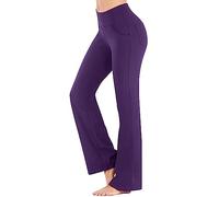 Yekdmxop Pantaloni a Zampa Donna Push Up Leggings Yoga Vita Alta Flare Elasticizzati Pantaloni Gamba Larga Sportivi Casual Yoga Pilates Danza Fitness