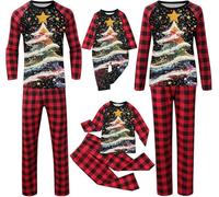 Yekdmxop Pigiama Famiglia Natale Set 4 Pigiama Famiglia Natalizio Albero di Natale Pigiami Natalizi Coppia Casa Camicia E Pantaloni Natalizie Famiglie Pyjamas Completo Pigiami per Tutta La Famiglia D