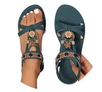 Yekdmxop Sandali Donna Estive Eleganti Sandali Gioiello Comode Bassi Sandalo con Strass Bohemia Flip Flops Mare Ciabatte Open Toe Tacco Basso Gladiatore Sandalo Aperte 2025