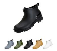 Yekdmxop Stivali da Pioggia Donna Impermeabili in Gomma, Scarpe da Pioggia Rain Boots Pvc per Esterni Giardinaggio Chelsea, Nero, 41 EU