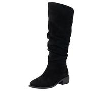 Yekdmxop Stivali Donna Polpaccio Largo Stivali Alti Al Ginocchio Da Donna Tomaia Idrorepellente Comode Boots Donna Con Tacco Tacco Basso Stivali Da Equitazione Con Zip Autunnali Invernali