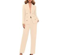 Yekdmxop Tailleur Donna Eleganti Curvy Completo 2 Pezzi Pantaloni e Giacca Cerimonia Tuta Completa Elegante Business Completi di Pantalone e Blazer Maniche Lunghe Tinta Unita per Matrimoni e Feste