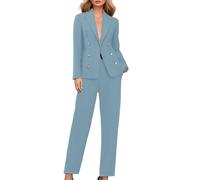 Yekdmxop Tailleur Donna Eleganti Curvy Completo 2 Pezzi Pantaloni e Giacca Cerimonia Tuta Completa Elegante Business Completi di Pantalone e Blazer Maniche Lunghe Tinta Unita per Matrimoni e Feste