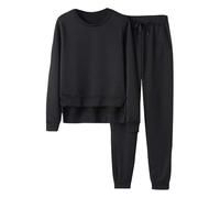 Yekdmxop Tuta Donna Sportiva 2 Pezzi Leggero Da Ginnastica Autunno Inverno Curvy Jogging Tracksuit Fitness Felpa Donna Senza Cappuccio e Pantalone Palestra Donna Tuta da Causal per Casa