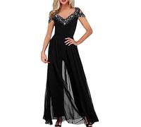 Yekdmxop Tuta Elegante Donna Tute Donna Eleganti Con Scintillante Completo Donna Con Paillettes Slim Fit Pantaloni Scollo a V Tinta Unita Cocktail Party Completi Brillantini Cerimonia Country Concert