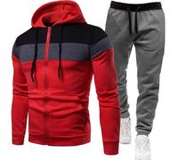 Yekdmxop Tuta Uomo Completa Tuta Da Ginnastica Uomo Invernale 2 Pezzi Felpa Con Cappuccio e Pantaloni Set Giacca Da Jogging Suit Felpata Completo Palestra Uomo Abbigliamento Sportiva Tute da Uomo