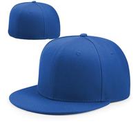 YEKEYI Flat Bill Visiera Snapback Cappello Tesa Vuota Alta Top End Trendy Lain Tone Baseball Cap Cappello Da Cowboy, Blu, 8