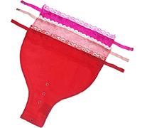 YEKEYI Over Size Lady Lace Clip-on Mock Camisole Bra Inserto Overlay Modesty Panel Plus Size Vest per C D E F Cup, Rosa Rosa, Rosso, 6 Plus