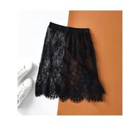 YEKIM Sottoveste Moda Autunno Inverno Scivola Donna Casual Pizzo Prospettiva Mini Gonne Donna Gonna Base Sottoveste Sottogonna