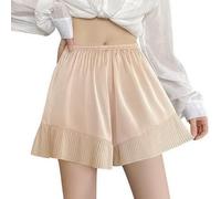 YEKIM Sottoveste Mutandine da Donna sotto la Gonna Pantaloni Corti di Sicurezza Mutande Senza Cuciture a Righe Boxer con Orlo Ondulato Pantaloncini Larghi da Donna