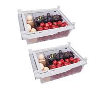 YekouMax Cassetti Per Frigorifero, Set di 2 Organizzatore per Frigorifero, Con partizione, Organizer Frigorifero Salvaspazio, Cassetto organizzazione alimentare (2 Cassetti, Grande)