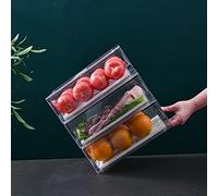 YekouMax Organizer Frigorifero, Impilamento Contenitori per Frigorifero, Salvaspazio, Riutilizzabile, Adatto per Cucina Familiare, Frigorifero, Ristorante, Ristorante Barbecue, Trasparente, Senza BPA