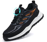 YEKOYIOO Scarpe Antinfortunistiche Uomo Donna Leggere Scarpe da Lavoro Scarpe Sicurezza Comode con Punta in Acciaio Scarpe da Cantiere Antiscivolo Traspiranti Marrone 39 EU