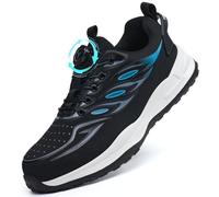 YEKOYIOO Scarpe Antinfortunistiche Uomo Donna Leggere Scarpe da Lavoro Scarpe Sicurezza Comode con Punta in Acciaio Scarpe da Cantiere Antiscivolo Traspiranti Blu 44 EU