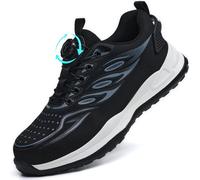 YEKOYIOO Scarpe Antinfortunistiche Uomo Donna Leggere Scarpe da Lavoro Scarpe Sicurezza Comode con Punta in Acciaio Scarpe da Cantiere Antiscivolo Traspiranti Grigio 46 EU