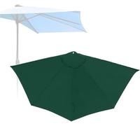 Yekuhe 2.7m Half Round Umbrella Ricambio Top Patio Parasole Canopy Ricambio 5ribs Garden Wall Parasole Top Cover per Piscina sul Retro, Mercato Mezzo Ombrellone Baldacchino(Verde Scuro)