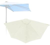 Yekuhe 2.7m Half Round Umbrella Ricambio Top Patio Parasole Canopy Ricambio 5ribs Garden Wall Parasole Top Cover per Piscina sul Retro, Mercato Mezzo Ombrellone Baldacchino(Beige)