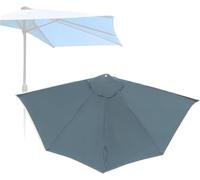 Yekuhe 2.7m Half Round Umbrella Ricambio Top Patio Parasole Canopy Ricambio 5ribs Garden Wall Parasole Top Cover per Piscina sul Retro, Mercato Mezzo Ombrellone Baldacchino(Grigio)
