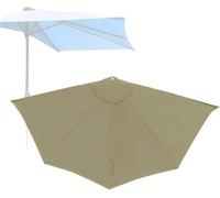 Yekuhe 2.7m Half Round Umbrella Ricambio Top Patio Parasole Canopy Ricambio 5ribs Garden Wall Parasole Top Cover per Piscina sul Retro, Mercato Mezzo Ombrellone Baldacchino(Cammello)