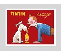 Yelacecca Poster vintage Tintin Orange Soda per salotto, caffetteria, garage, regalo divertente, in metallo, 20,3 x 30,5 cm