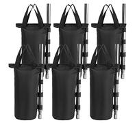 YELAIYEHAO Borsa per pesi resistente a doppia cucitura, per gambe pop-up, tenda a baldacchino, borsa per piedi ponderati, borsa per sabbia da esterno, colore nero (6 pezzi, rotonde, 19,8 x 50,8 cm,