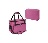 YELAIYEHAO Custodia da viaggio per macchina da cucire e accessori, compatibile con Singer, Brother, Janome, Rosso rosato, Classico