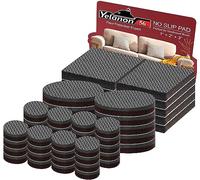 Yelanon Cuscinetti antiscivolo per mobili, 56 pezzi (25+50) mm, antiscivolo per gambe di mobili, piedini in gomma autoadesiva, protezione per pavimenti in legno duro