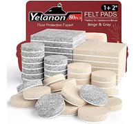 Yelanon Feltrini per mobili, 80 pezzi, per pavimenti in legno duro, tagliabili, antigraffio, per proteggere il pavimento, autoadesivi, beige e grigio, 80 pezzi, grigio e beige (feltro-80-huimi)