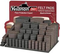 Yelanon Feltro per mobili, 261 pezzi, autoadesivi, feltrini per sedie, antigraffio, per piedi di mobili, gambe della sedia, feltrini per mobili per pavimenti in legno duro, colori misti