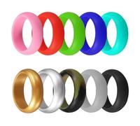 YELARXI Anelli sportivi in silicone, fedi nuziali in gomma, anelli di fidanzamento da uomo e da donna, adatti per sport all'aria aperta, palestra, fidanzamento, matrimonio, souvenir, 10 pezzi, misura