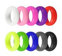 YELARXI Anelli sportivi in silicone, fedi nuziali in gomma, anelli di fidanzamento da uomo e da donna, adatti per sport all'aria aperta, palestra, fidanzamento, matrimonio, souvenir, 10 pezzi, misura