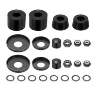 YELARXI Boccole per skateboard, kit di ricostruzione di tavole lunghe per skateboard, rondelle, boccole, coppe, adatte per skateboard da esterno, 92 A, in poliuretano e nero