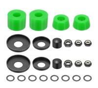 YELARXI Boccole per skateboard, kit di ricostruzione di tavole lunghe per skateboard, rondelle, boccole, coppe, adatte per skateboard da esterno, 92 A, in poliuretano, verde