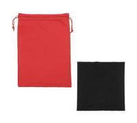 YELARXI Borsa per occhiali da sci, custodia in microfibra con panno di pulizia con coulisse, custodia morbida per occhiali da neve, Rosso, 10.63 x 6.89 Inch (LxW), Borsa per occhiali